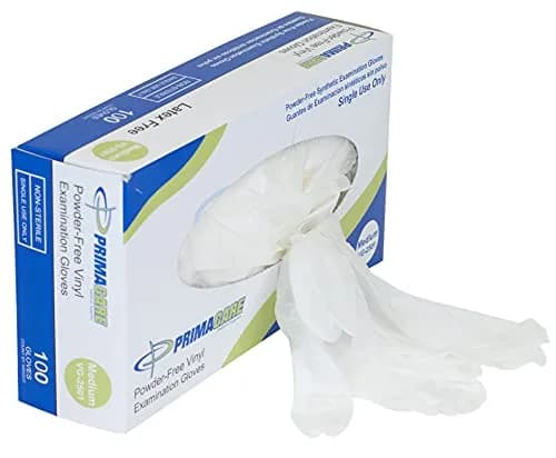 Primacare VG-2502 Vinyl Examination Gloves Large | Latex-Free, Powder-Free, 100 Gloves thumbnail 1