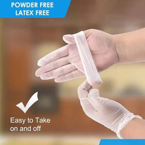 Primacare VG-2502 Vinyl Examination Gloves Large | Latex-Free, Powder-Free, 100 Gloves thumbnail 3