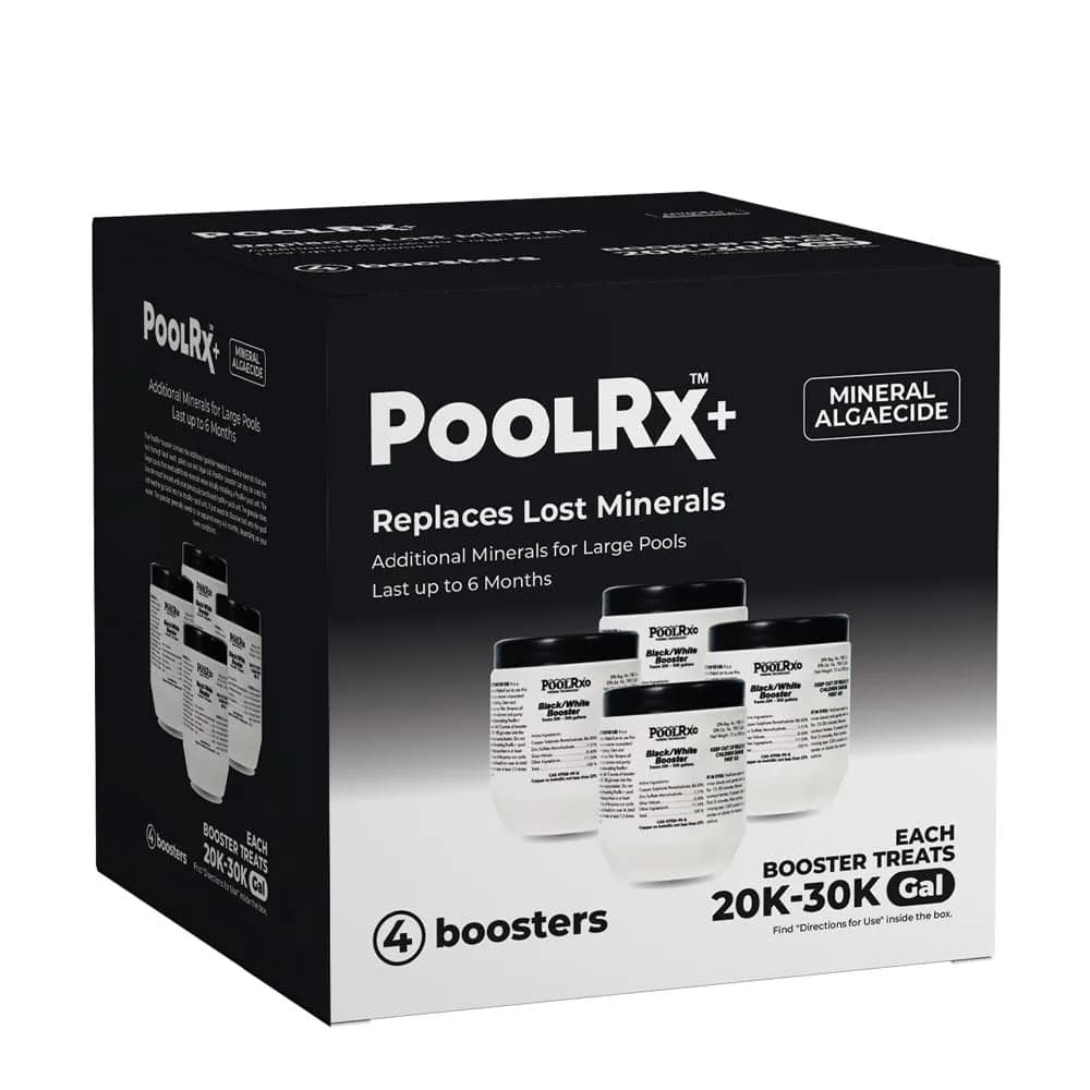 poolrx 4-Pack PoolRx+ Booster Black Swimming Pool Algaecide | Effective 6 Months, NSF Certified - main product image
