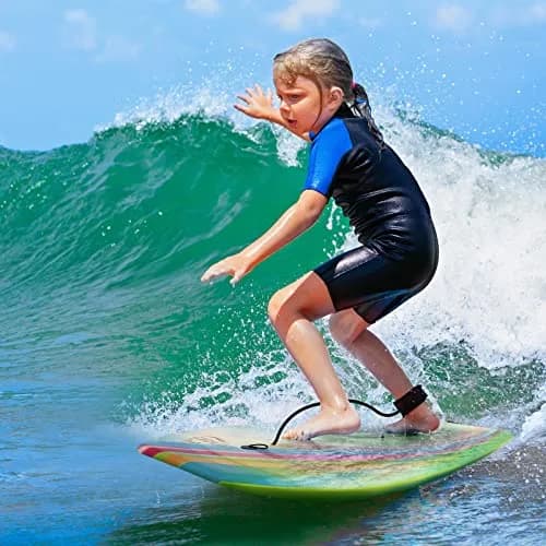 RAYWER Body Board Lightweight with EPS Core, HDPE Slick Bottom, Leash & Adjustable Wrist Rope, 41-INCH | Impact-Resistant Surfing for Kids & Adults thumbnail 6