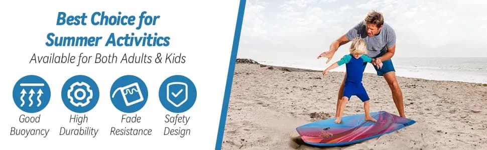 RAYWER Body Board Lightweight with EPS Core 41-INCH | Impact-Resistant, HDPE Slick Bottom, Kids & Adults thumbnail 8