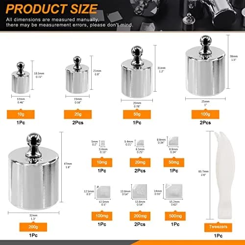 Rustark Precision Calibration Weight Set for Digital Balance Scale | Accurate Lab Weights (500g Set (Gram & Milligram)) thumbnail 2