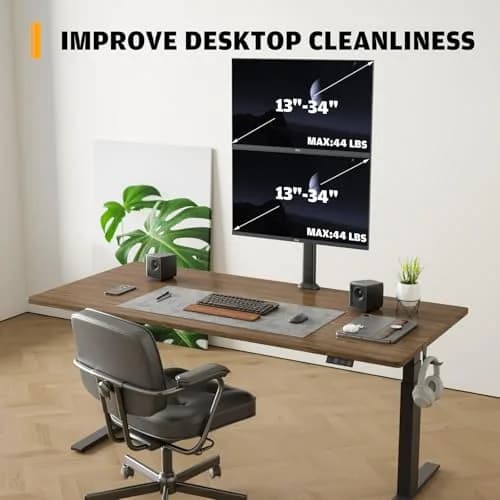 Hemudu Dual Monitor Articulating Desk Mount Arm Stand - Supports Two 13-34 Inch Monitors | Ergonomic, Space-Saving thumbnail 5