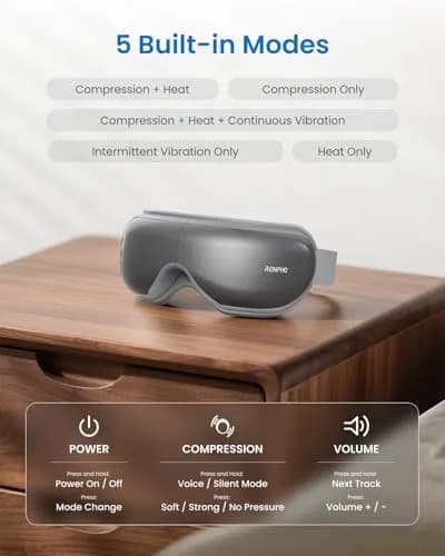 RENPHO Eyeris 1 Eye Massager with Heat | Heated Massage Eye Mask for Relaxation & Sleep thumbnail 5