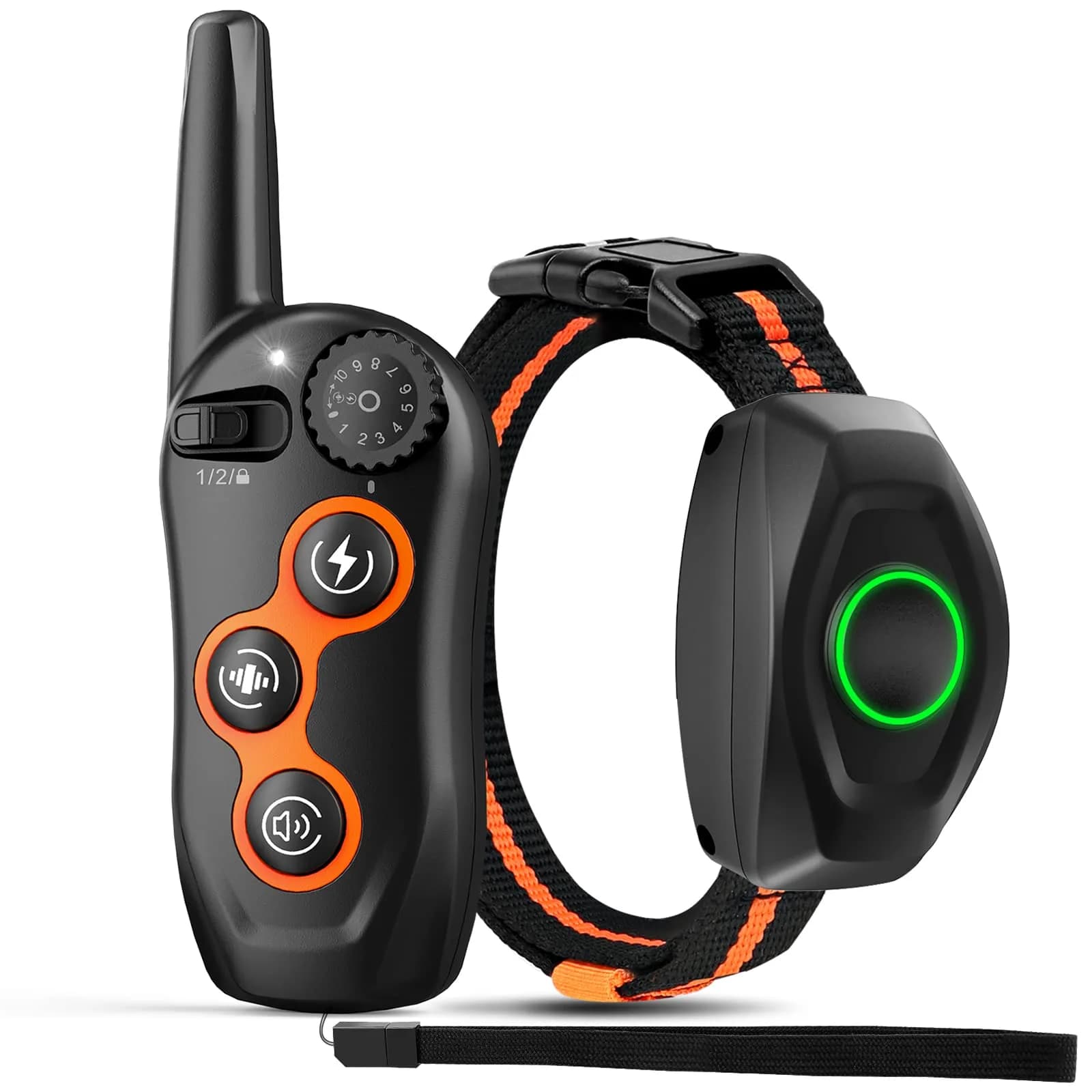 MAISOIE Dog Training Collar Black | IPX7 Waterproof Remote Range 1300ft, 3 Modes, Rechargeable — Orange