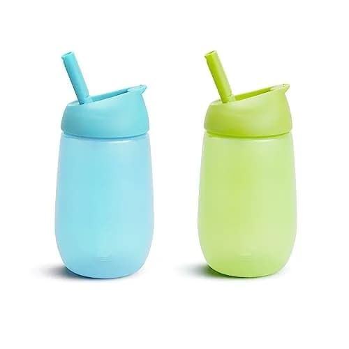 Munchkin Simple Clean Straw Cups for Toddlers 1-3, 296ml (10 Fl Oz), 2-Pack | Easy-Clean Straw & Spill-Proof Valve thumbnail 1