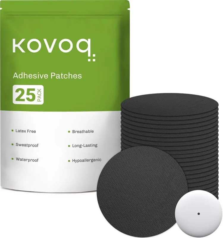 KOVOQ Black 25 Pack Libre 2 &Plus &Lingo Sensor Covers & Hardshell Cover | Hypoallergenic Adhesive Bandages thumbnail 2