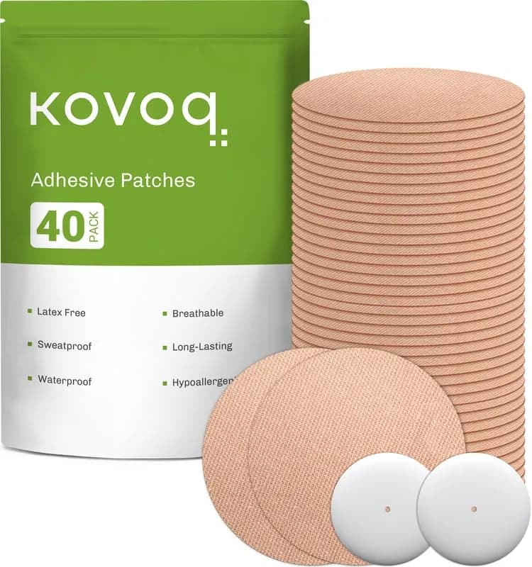 KOVOQ Reusable Hardshell Sensor Covers for Freestyle Libre 2 & Lingo (2 Pack) | Prevent Compression Lows, Shockproof Waterproof Add-On — Tan, 40 Pc