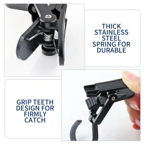 Jiozermi 10 PCS Laundry Hooks Clip | Plastic Clothes Pins, Black, 4.13" (105mm) | 360° Rotating & Super Strong Grip thumbnail 5
