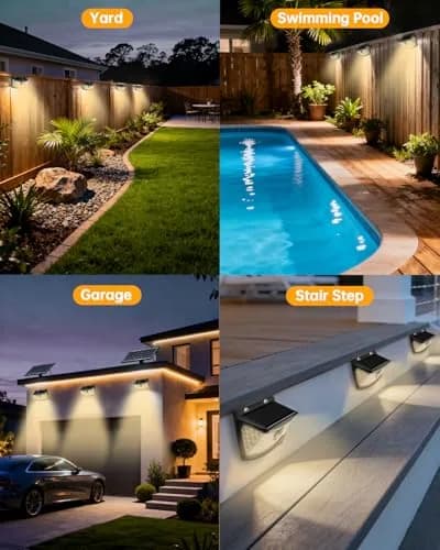 Aootek Solar Motion Sensor Lights Outdoor 120 LEDs | Waterproof, 6 Pack, Black thumbnail 7