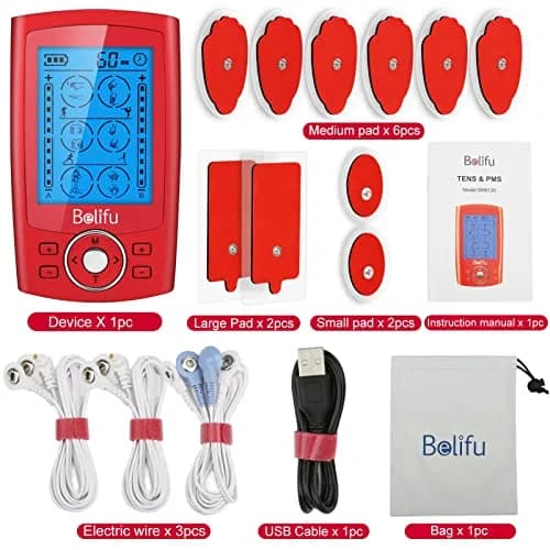 Belifu Dual Channel TENS EMS Unit 24 Modes Muscle Stimulator with 10 Pads | Pain Relief Therapy thumbnail 6