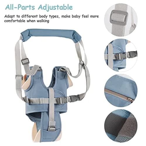 Ocanoiy Baby Walking Harness Handheld Baby Walker Assistant Belt Blue | Adjustable Cotton Mesh for 9-24 Month Toddlers thumbnail 3