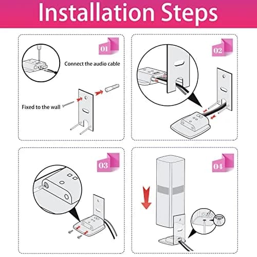 Dinghosen White Wall Brackets for Bose Surround Speakers 700 & Lifestyle 650 System | Pair of Speaker Mounts thumbnail 5