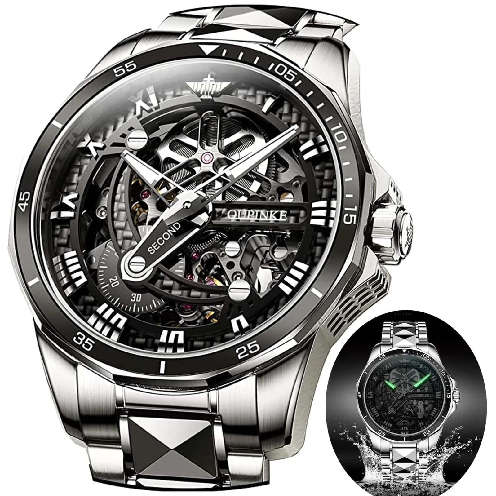 OLEVS Silver Luxury Men's Watch Analog Quartz Chronograph with Luminous Dial, 41mm Case | Imported for India — AA- silver watches