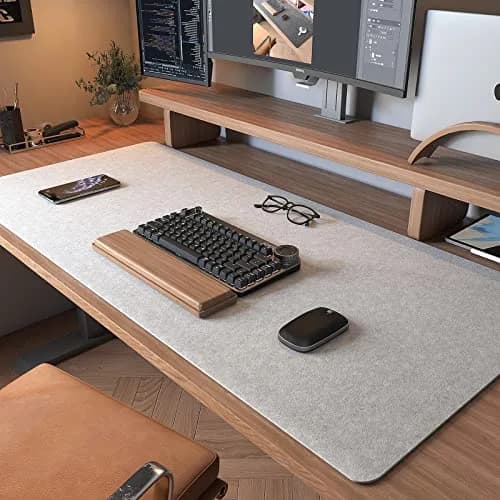 DAWNTREES Large Felt Desk Mat 100cm x 40cm (40"x16") | Smooth Glide & Non-Slip Grip thumbnail 2