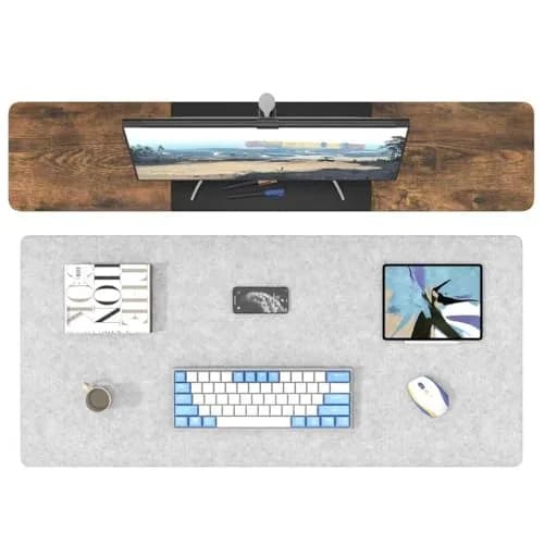 DAWNTREES Non-Slip Felt Desk Mat 90cm x 40cm (36"x16") | Protects Desks from Scratches and Spills thumbnail 4