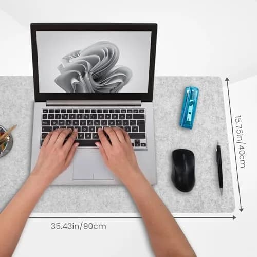 DAWNTREES Non-Slip Felt Desk Mat 90cm x 40cm (36"x16") | Protects Desks from Scratches and Spills thumbnail 3