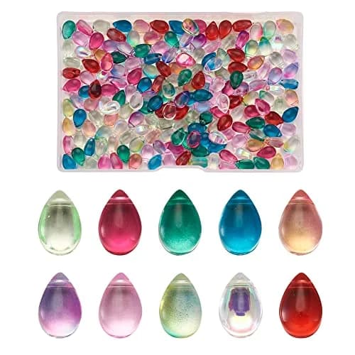 BB Beadthoven Craft Bead 200pcs | Transparent Teardrop Glass Beads for Jewelry & Crafts thumbnail 1