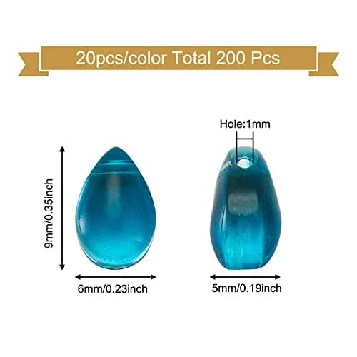 BB Beadthoven Craft Bead 200pcs | Transparent Teardrop Glass Beads for Jewelry & Crafts thumbnail 3