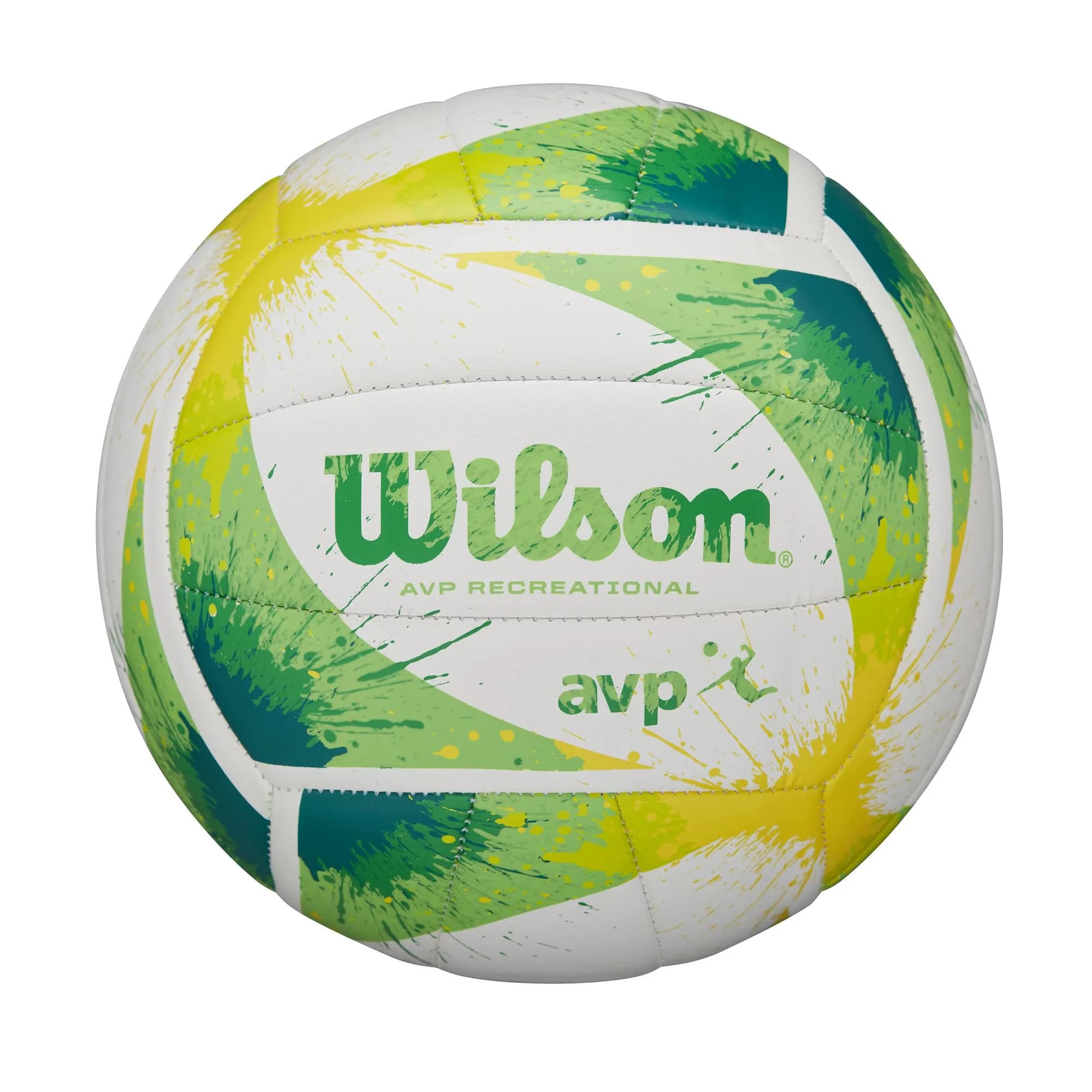 WILSON AVP Splatter Paint Outdoor Recreation Volleyball - Official Size, Green/White | 18-Panel Construction for Optimal Shape