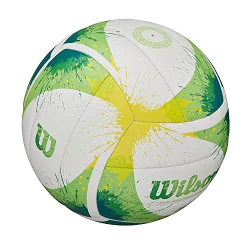 WILSON AVP Splatter Paint Outdoor Recreation Volleyball - Official Size, Green/White | 18-Panel Construction for Optimal Shape thumbnail 3