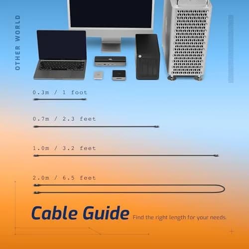 OWC Thunderbolt 4 Active USB-C Cable 40Gb/s 100W 2.0m (78in) | 8K Display Ready thumbnail 8