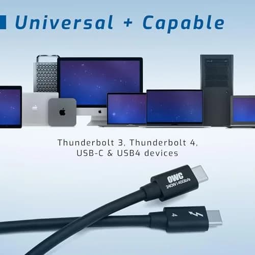 OWC Thunderbolt 4 Active USB-C Cable 40Gb/s 100W 2.0m (78in) | 8K Display Ready thumbnail 2