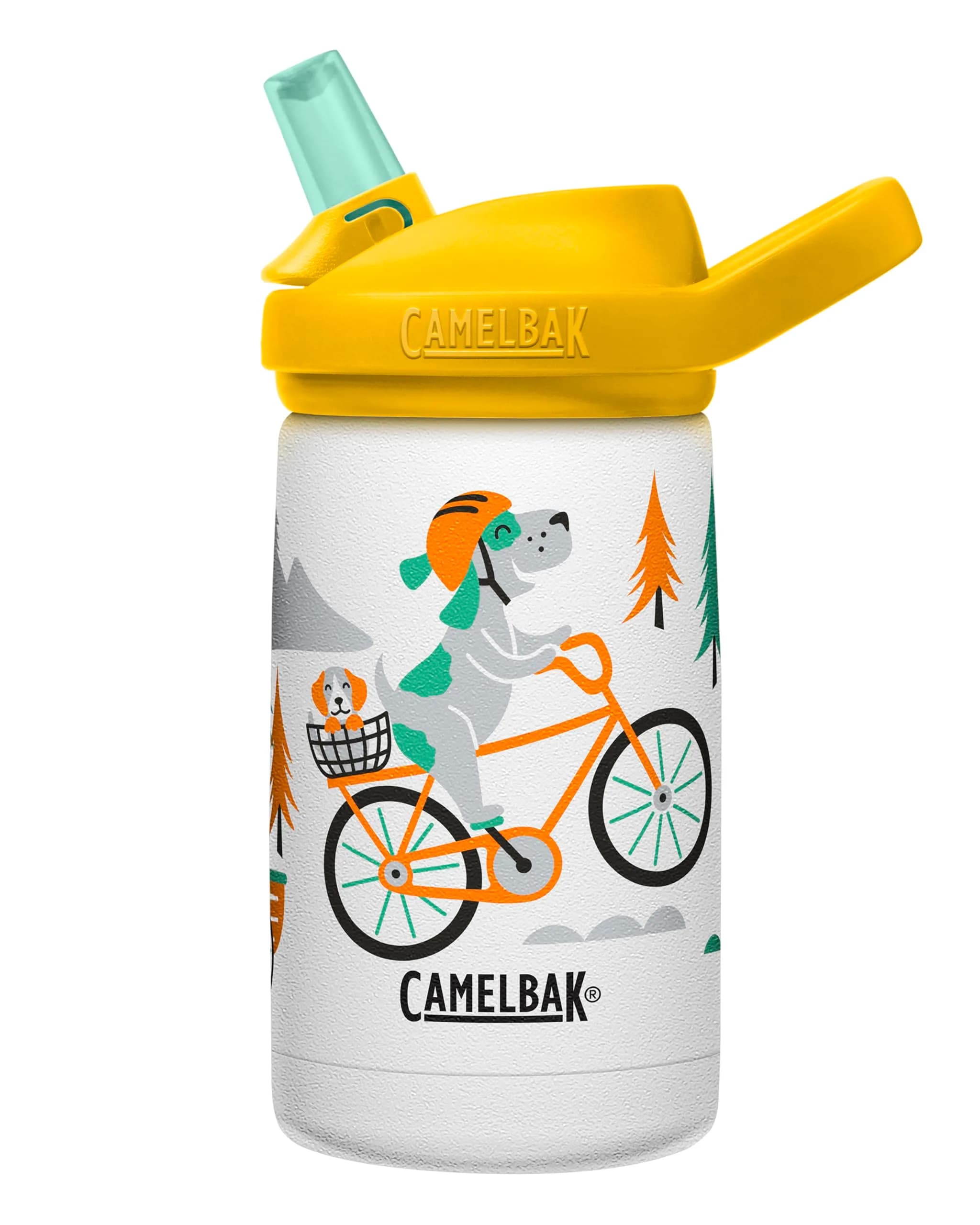 CamelBak Eddy+ Kids Stainless Steel Water Bottle 12oz (350ml) | Magic Unicorns — Biking Dogs