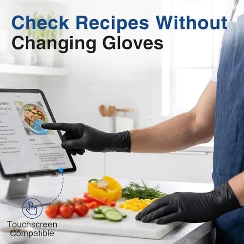 Schneider Black Vinyl Exam Gloves X-Large | Medical Grade Disposable for Food Prep & Cleaning thumbnail 4