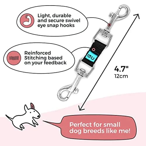 Gentle Creatures Collar Companion Mini Dog Safety Backup Clip 12cm (4.7in) | Prevents Escapes for Small Dogs thumbnail 3