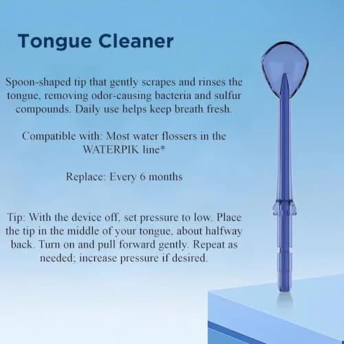 FreFeel Replacement Tongue Cleaner Tips for Waterpik Water Flosser, 6 Count (1.8 cm) | Freshens Breath thumbnail 3