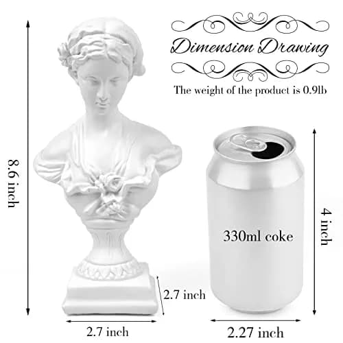 Norrclp Greek Statue of Venus Goddess Bust 21.8 cm (8.6in) | Classic Roman Head Sculpture for Home Decor thumbnail 2