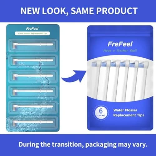 FreFeel Replacement Toothbrush Heads for Waterpik, 6 Count (Pack of 1) | Compatible with Aquarius, Complete Care, Cordless, For Kids, ION, Nano, Ortho Care, Radiance, Traveler, Ultra thumbnail 6