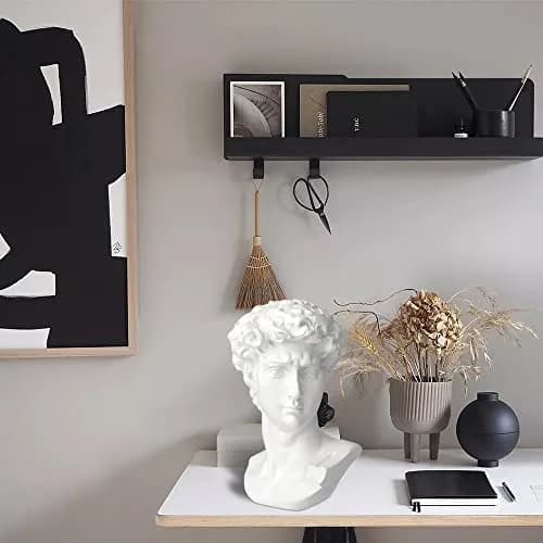 Norrclp 11in Greek Statue of David Bust, Classic Roman Head Sculpture | Resin Art Decoration thumbnail 3