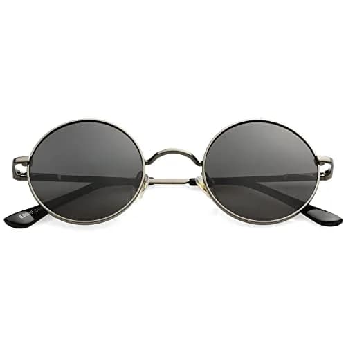 Kursan Small Round Polarized Sunglasses 45MM Black Unisex Retro UV400 thumbnail 1