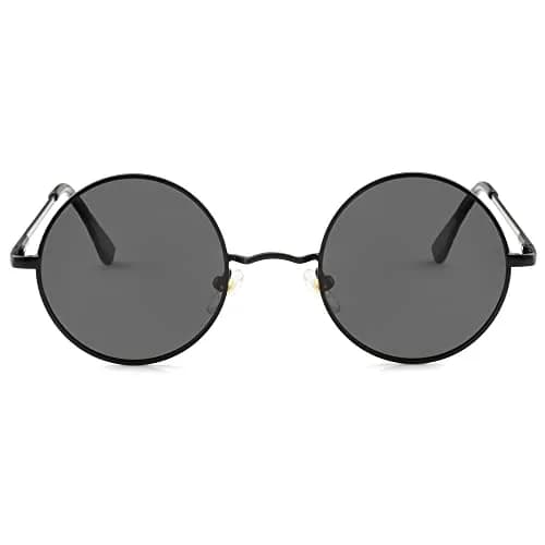 Kursan Small Round Polarized Sunglasses 45MM Black Unisex Retro UV400 thumbnail 4