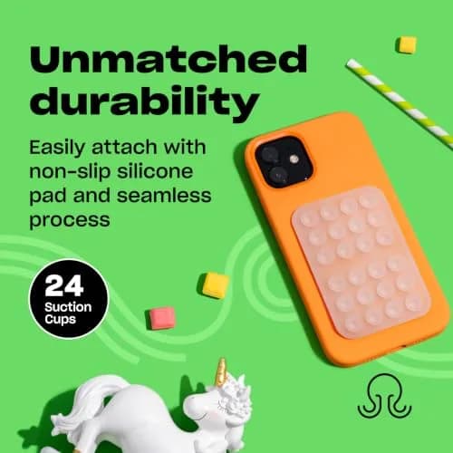 OCTOBUDDY Classic - Silicone Suction Phone Case Adhesive Mount, Transparent | Hands-Free, Waterproof, 24 Suction Cups for Stable Hold thumbnail 4