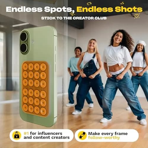 OCTOBUDDY Classic - Silicone Suction Phone Case Adhesive Mount, Transparent | Hands-Free, Waterproof, 24 Suction Cups for Stable Hold thumbnail 7