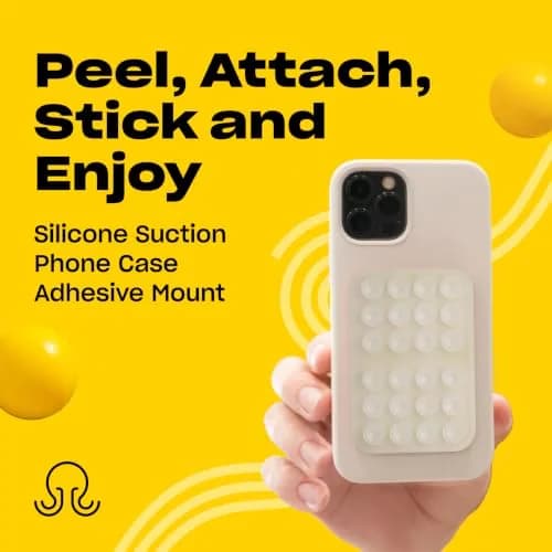 OCTOBUDDY Classic - Silicone Suction Phone Case Adhesive Mount, Transparent | Hands-Free, Waterproof, 24 Suction Cups for Stable Hold thumbnail 2