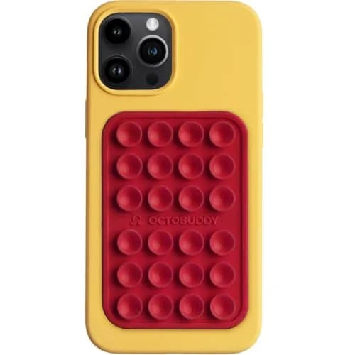OCTOBUDDY Classic Red Silicone Suction Phone Mount 2.25″ x 3.25″ | 24 Suction Cups for Hands-Free Content Creation thumbnail 1