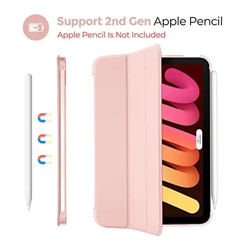 ProCase Smart Case for iPad mini 7 A17 Pro 2024/Mini 6 2021 8.3" -Pink | Slim, Protective & Supports Apple Pencil thumbnail 5