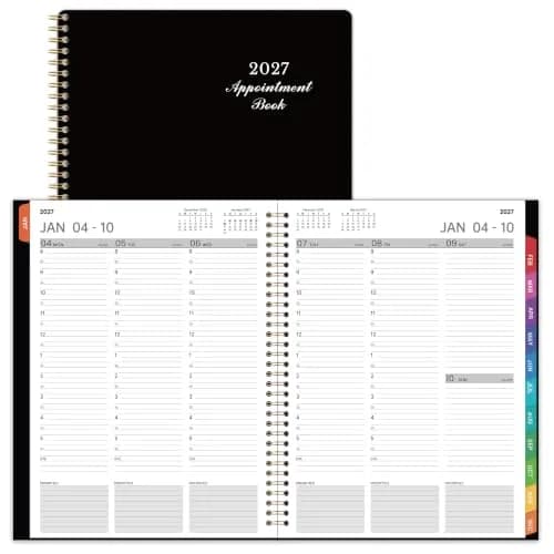 Indeme 2027 Appointment Book | Daily Hourly Planner, 9" x 11", Colorful Tabs, Lay-Flat Design thumbnail 1