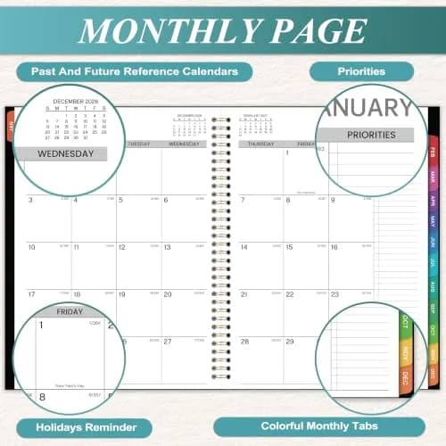 Indeme 2027 Appointment Book | Daily Hourly Planner, 9" x 11", Colorful Tabs, Lay-Flat Design thumbnail 4