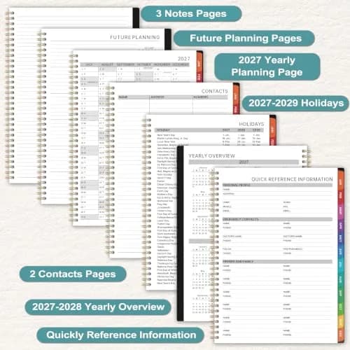 Indeme 2027 Appointment Book | Daily Hourly Planner, 9" x 11", Colorful Tabs, Lay-Flat Design thumbnail 6