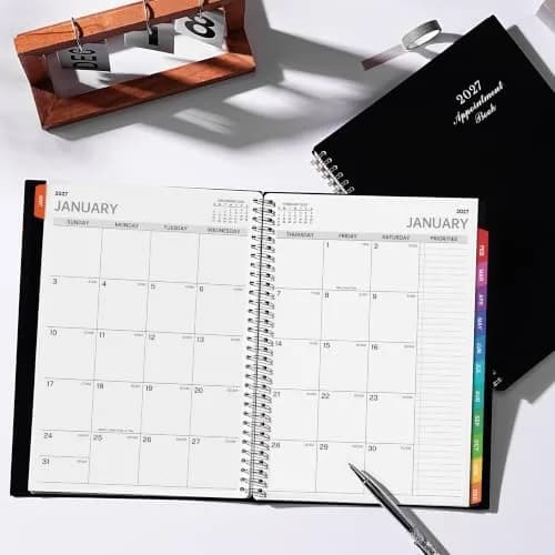 Indeme 2027 Appointment Book | Daily Hourly Planner, 9" x 11", Colorful Tabs, Lay-Flat Design thumbnail 7