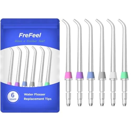 FreFeel Replacement Water Flosser Tips for Waterpik - 6 Classic Jet Tips | Compatible with Most Waterpik Models thumbnail 1