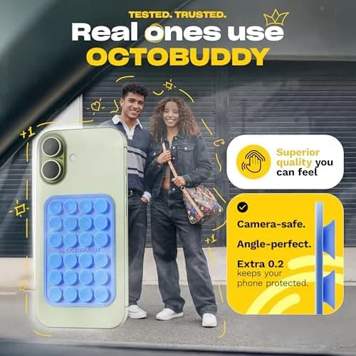 OCTOBUDDY Classic Silicone Suction Phone Mount, Wisteria | Hands-Free Content Creation for iPhone & Android thumbnail 3