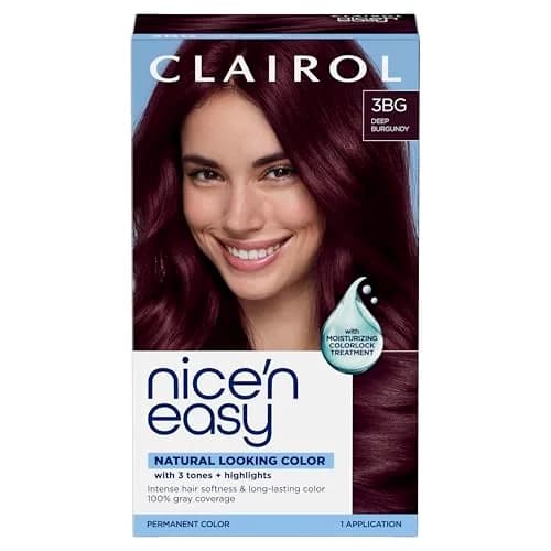 Clairol Nice'n Easy Permanent Hair Dye 3BG Deep Burgundy - 6.26 Fl Oz Single Pack thumbnail 1