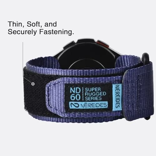 Nereides Purple Nylon Watch Band for Samsung Galaxy Watch 7/6/5/4 40mm 44mm, 20mm Adjustable Sports Strap thumbnail 6