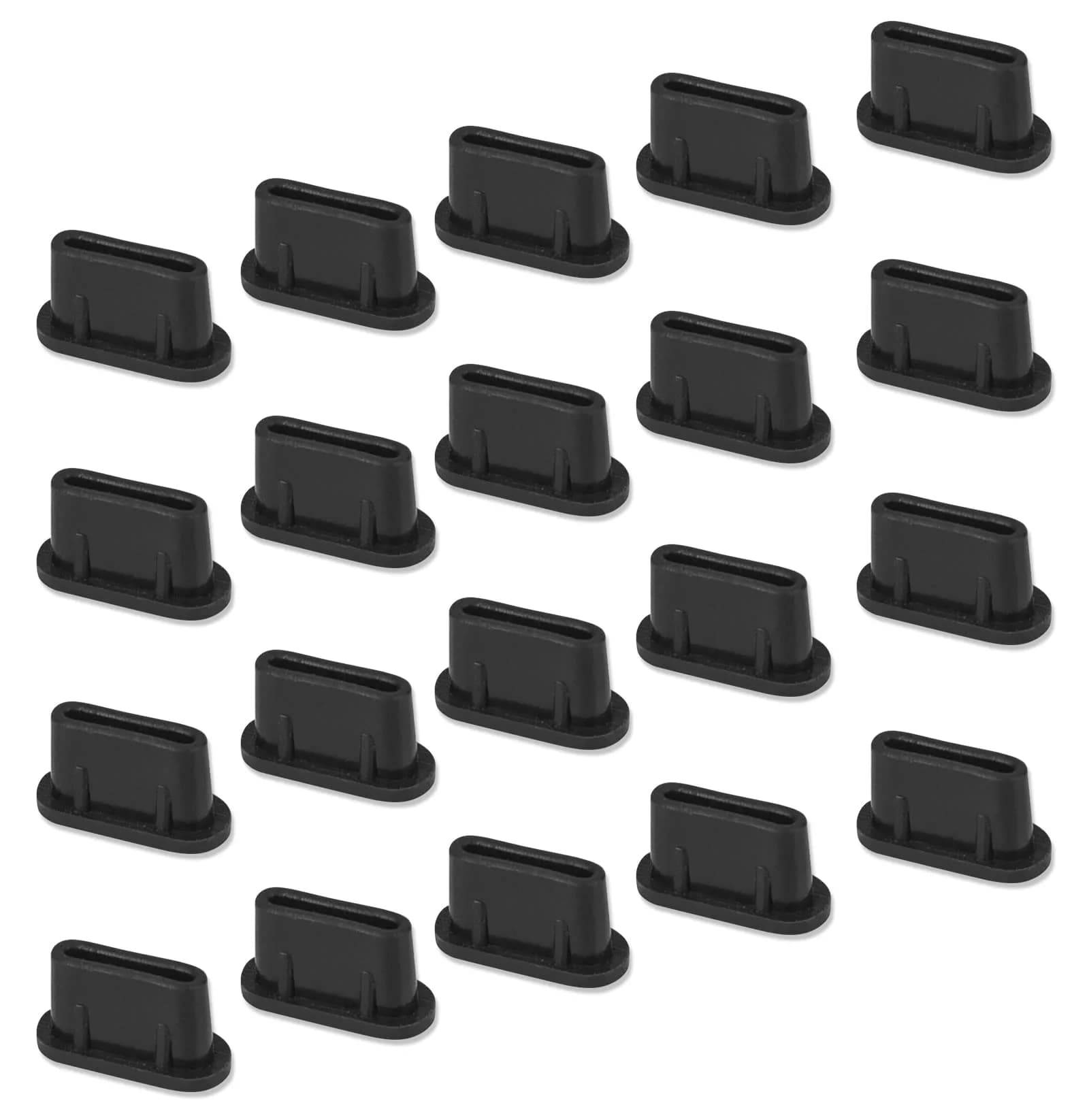 CaseBuy Black 20 Pack USB C Anti Dust Plugs | Protects Ports from Dust, Sand, and Lint